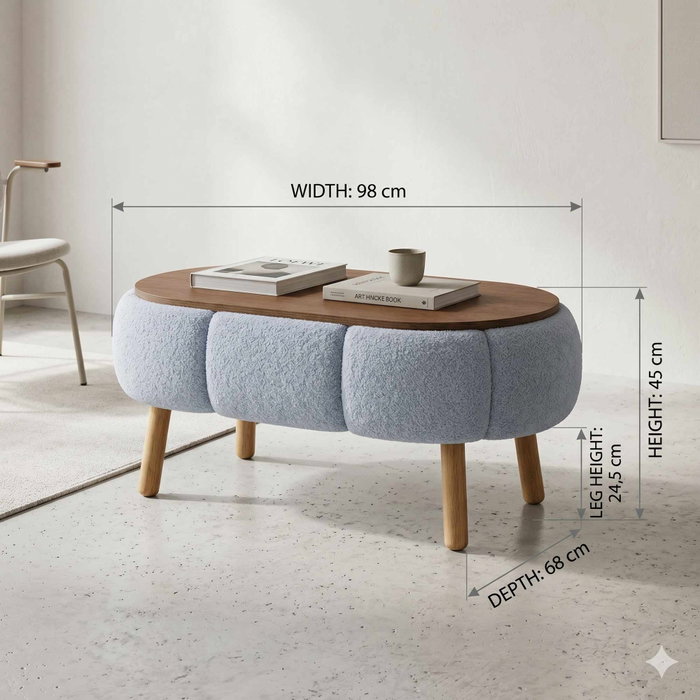 Atelier Del Sofa Papatya - Mesa de Café Gris Atelier Del Sofa Papatya - Mesa de Café Gris